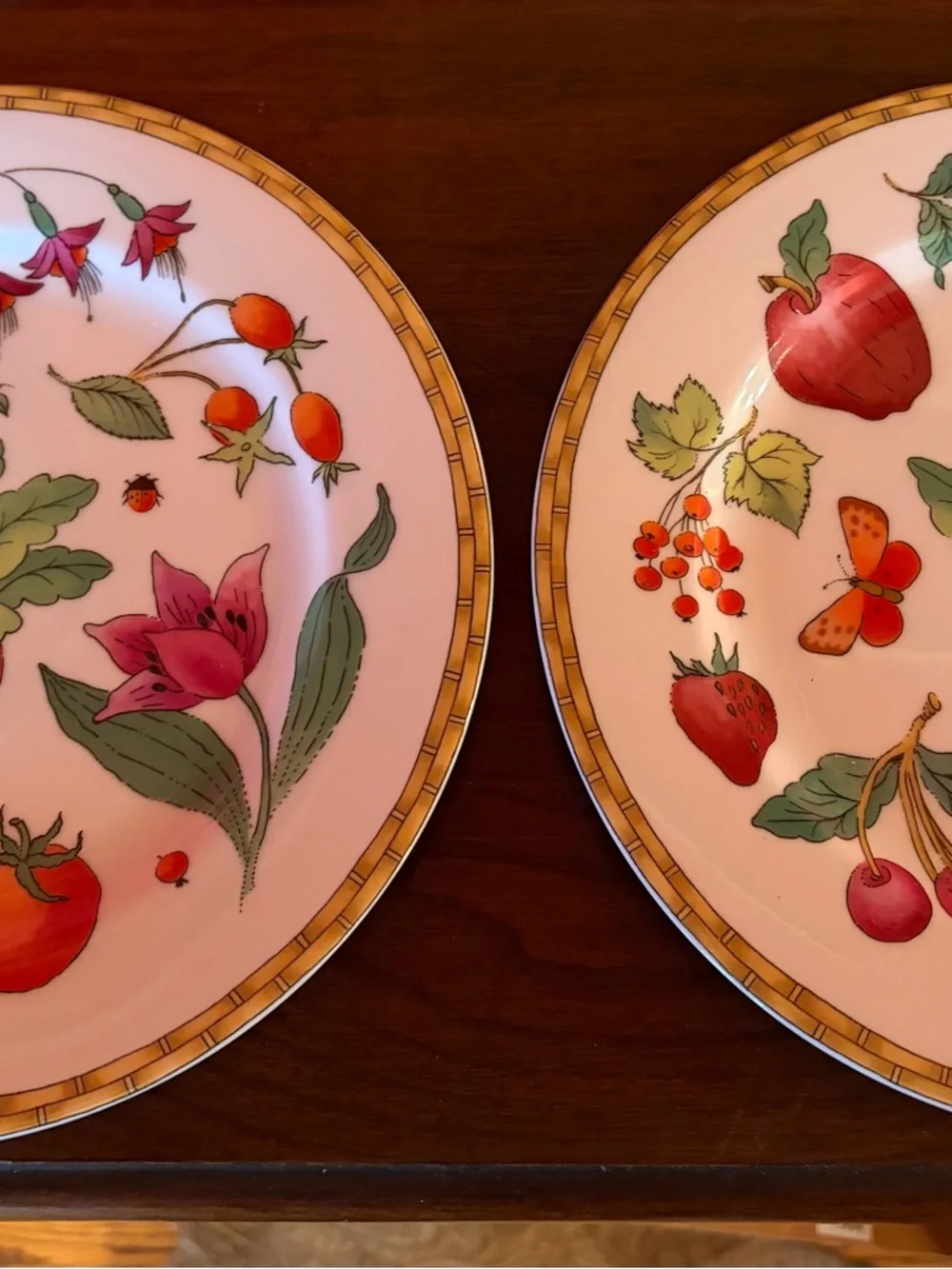 Decorative Crate and Barrel  Fruit & Floral  Plates -